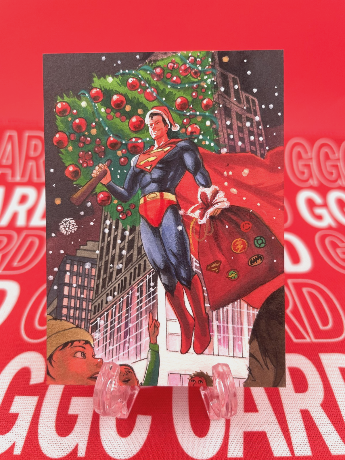 【Christmas Limited】GGC Studio DC superman Artist Hand Drawn Auto Sketch Card 1/1