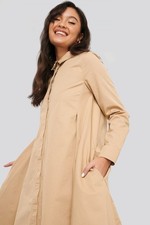 NA-KD women's dress asymmetrical shirt dress beige, 40