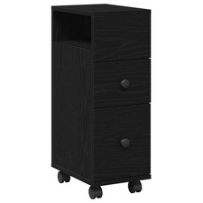 Narrow Bathroom Cabinet with Wheels Trolley Cupboard Engineered Wood vidaXL