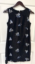 Women’s Ann Taylor Blue Lacy Cotton Sleeveless Dress - Light Blue Flowers, 2 P