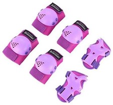 Kids/Youth Knee Pads Elbow Pads Wrist Guards Set for Small 3-7 years Purple