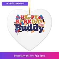 Custom Dog Funny Birthday Ornament Personalized Heart Shaped Pet Lover Gift