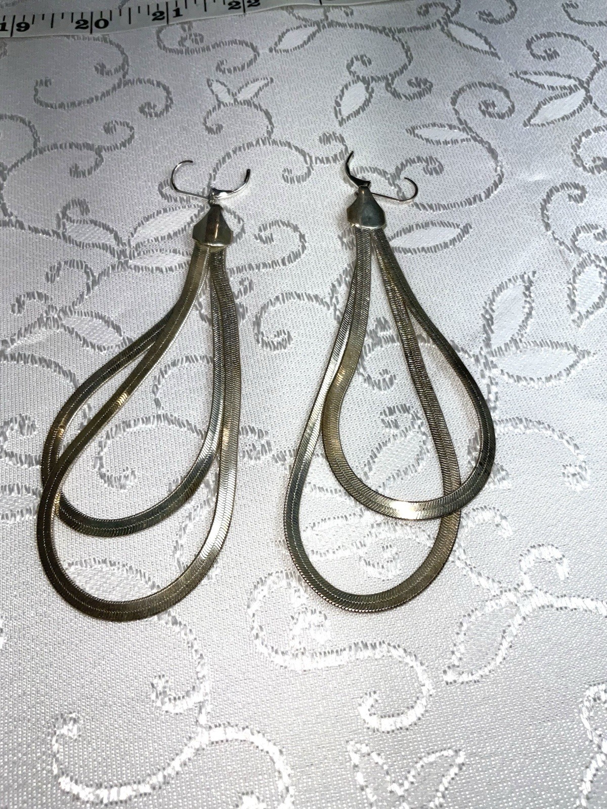 STERLING SILVER DOUBLE LOOP EARRINGS - image 2