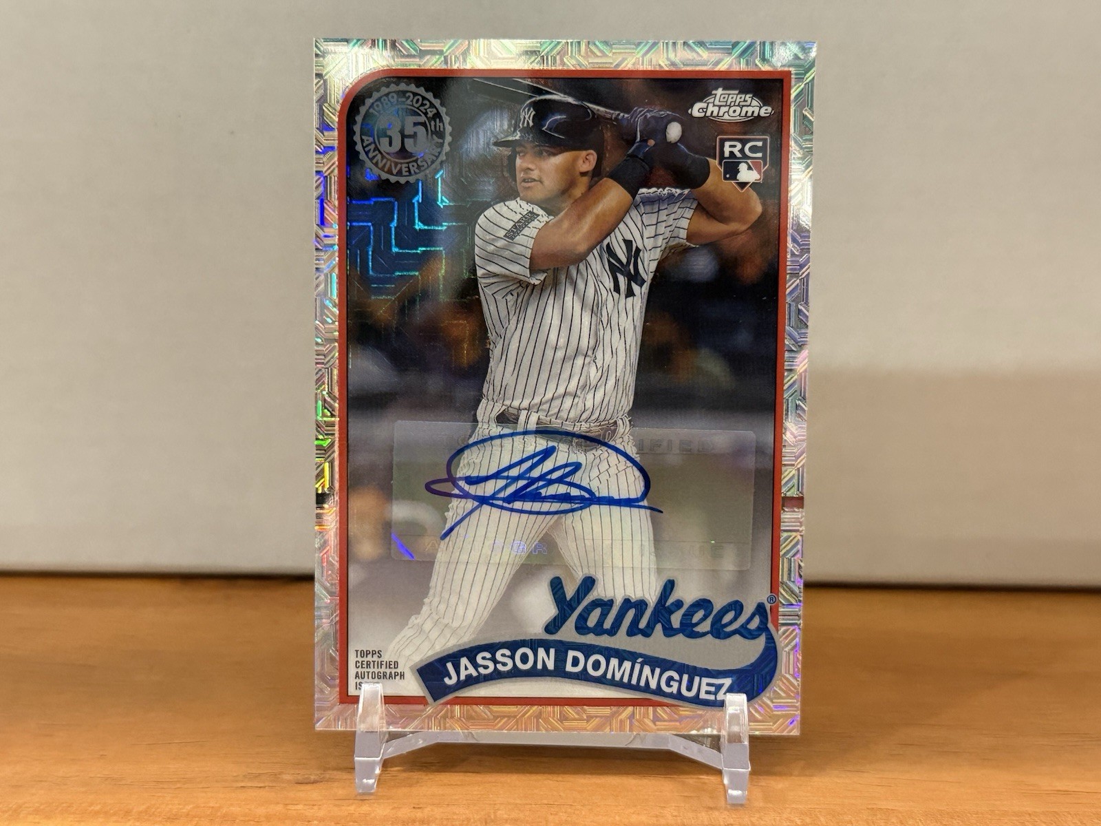 2024 Topps Series 1 Jasson Dominguez Silver Pack Mojo Auto RC /99