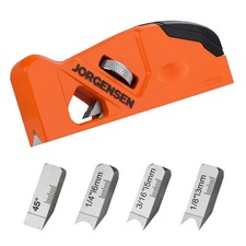 JORGENSEN Chamfer Plane for Woodworking, Edge Corner Flattening Tool Orange 