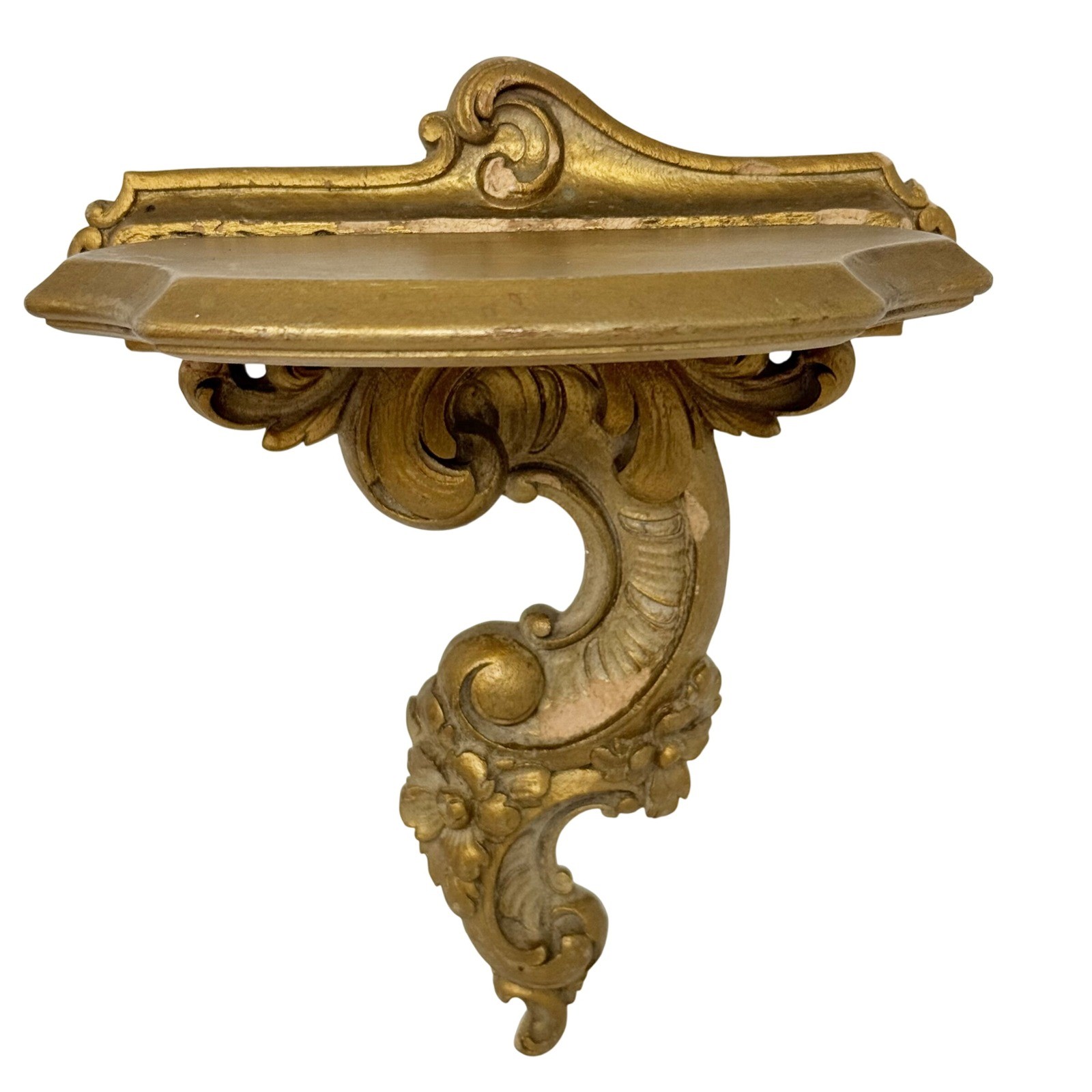 Vtg Syroco Ornate Gold Wall Shelf Rococo Baroque Hollywood Regency Cottagecore