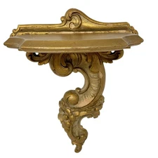 Vtg Syroco Ornate Gold Wall Shelf Rococo Baroque Hollywood Regency Cottagecore