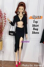 4PCS For Fashion Royalty Integrity Poppy Parker NuFace Dolls Dress Shoes Bag 1/6