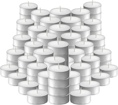 L'Ner Tea Light Candles   Set of 100 Unscented Tea Lights   Burns Aprx. 4 Hours