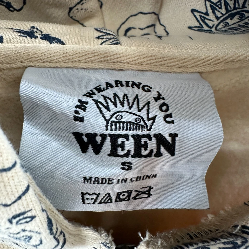 Ween Sudadera con Capucha Para Hombres Pequeña S Estampado Completo Banda I'm Wearing You Ween Sudadera con Capucha Chaqueta Foto 2 de 4