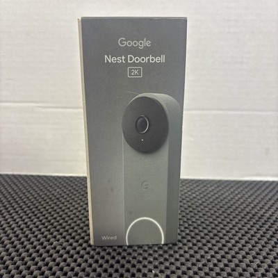 NEW - Google Nest GA09968 Video Doorbell Wired 3rd Gen 2K HDR IP65 (Hazel)