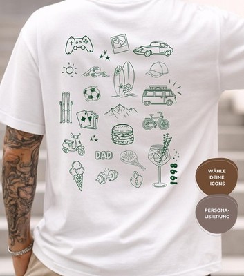 Custom Doodle T-Shirt Unique Gift For Dad Boyfriend Birthday Mens