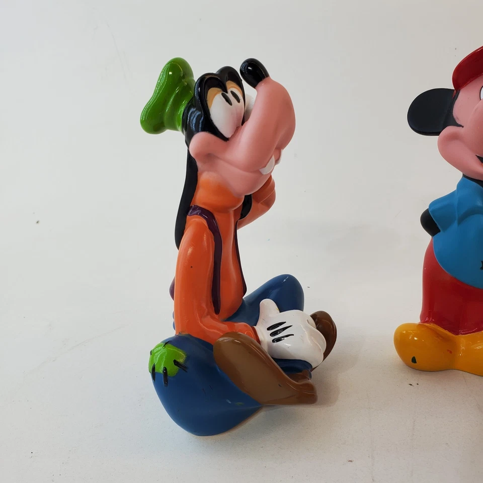 Lot Vintage 1985 Disney Sitting GOOFY Mickey Minnie Mouse Squeaky Toy 6" Rubber - Image 2 of 4