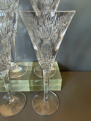 Waterford Millennium Champagne Toasting Glasses Wedding Flutes EUC 9.25 