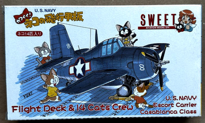 USN Escort Carrier Casablanca Class Flight Deck & 14 Cat Crew 1/144 Sweet 14138