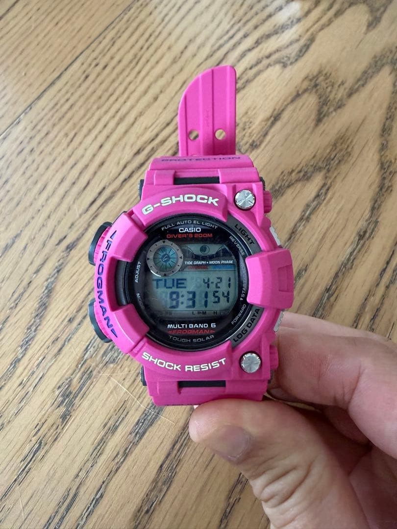 G-SHOCK FROGMAN GWF-1000-1JF 極美中古品。 G-Shock FROGMAN GWF-1000-1JF Custom Pink Bezel & Belt Used G422 | eBay