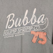 Bubba Gump Shrimp Co Shirt Mens 2XL Green Hong Kong 75 Graphic Logo Made In USA