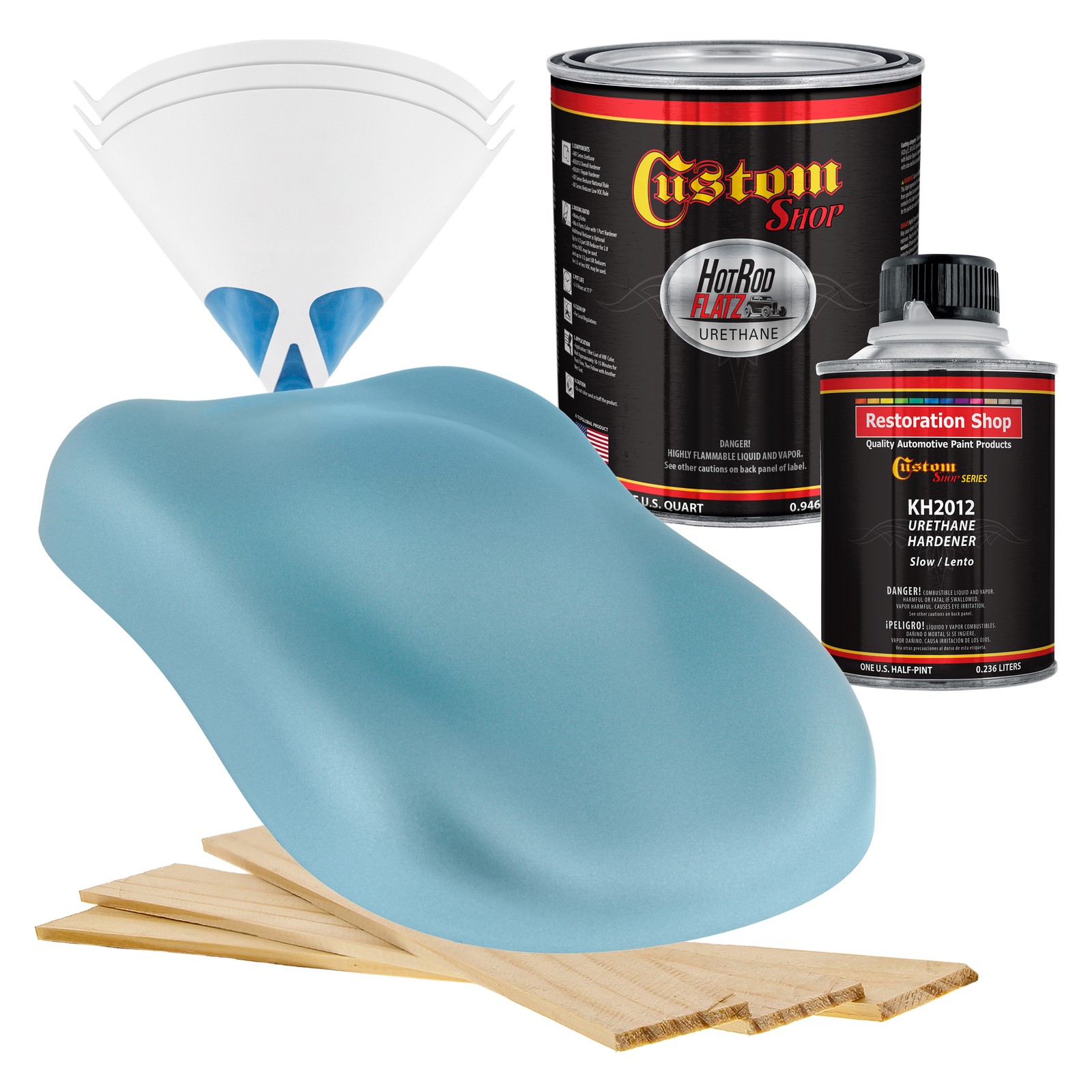 HOT ROD FLATZ Diamond Blue Metallic Urethane Auto Paint Quart Kit