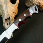 8.7" D2 Camping Knife Full Tang Resin Handle Fixed Outdoor Blade Leather Sheath — photo 9