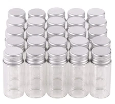 100 10Ml Vials Small Mini Tiny Glass Bottles Clear Empty Jars with Aluminum Top
