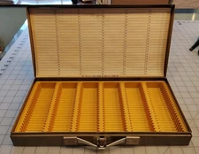  35-mm Slide Metal Box Tray File Case Holder Storage Vintage With Paper File