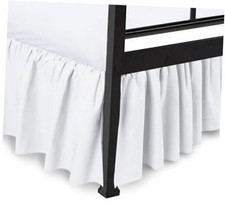 Full Ruffled Bed Skirt with Split Corners - 21 Inch Full - 21 Inch 01 - White