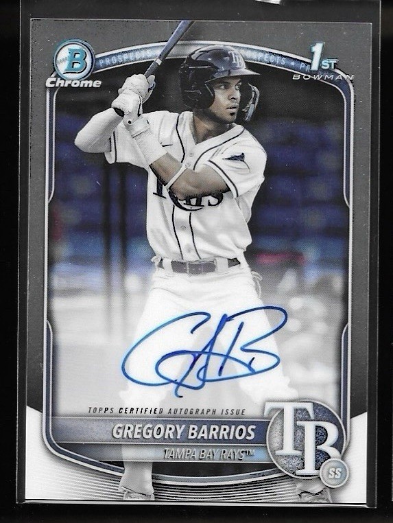 2025 Bowman Gregory Barrios 1st Auto Chrome #CPA-GB Tampa Bay Rays
