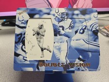 1998 Skybox Double Vision Jumbo Peyton Manning Rookie Card RC Colts #0268/5000. rookie card picture