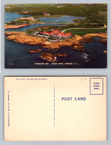 Newport, RI-Rhode Island, Hurricane Hut Ocean View Vintage Postcard