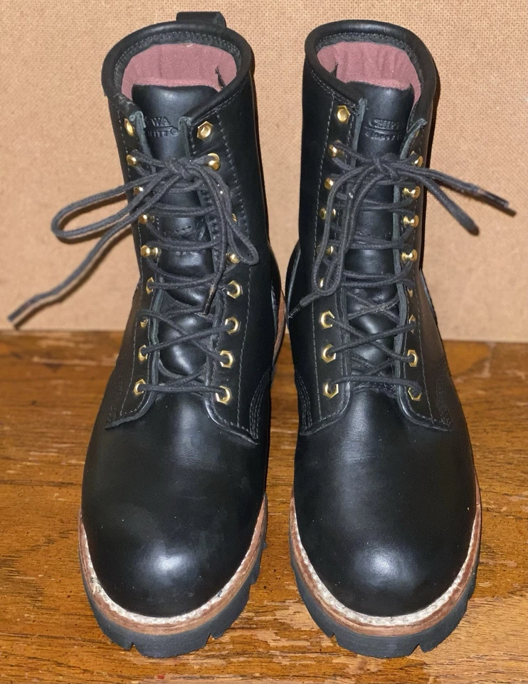 Botas Chippewa Tinsley 8” tamanho 8M femininas de couro preto biqueira de aço Logger L73050 - Imagem 2 de 4