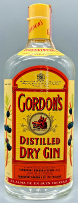 Gordon's-Distilled Dry Gin-Rarität-Abfüllung aus 1970er Jahre-1000ml-43%vol.Alc.