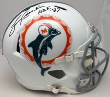 Larry Csonka Signed Miami Dolphins Throwback FS Replica Helmet HOF Insc PSA 769