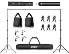 EMART EM-BS2030 Backdrop Stand Kit 8.5 x 10 ft Adjustable Portable w/ Bag