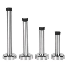 DOOR STOP WALL STOPPER SATIN STAINLESS STEEL CHROME RUBBER STOPS MOUNTED DOOR UK