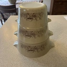 VTG Pyrex Forest Fancies Mushroom Cinderella Casserole Set 473 474 475B No Lids