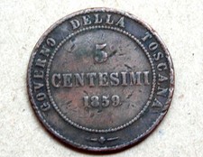 5 CENTESIMI 1859 VITTORIO EMANUELE II RE ELETTO GOVERNO DELLA TOSCANA