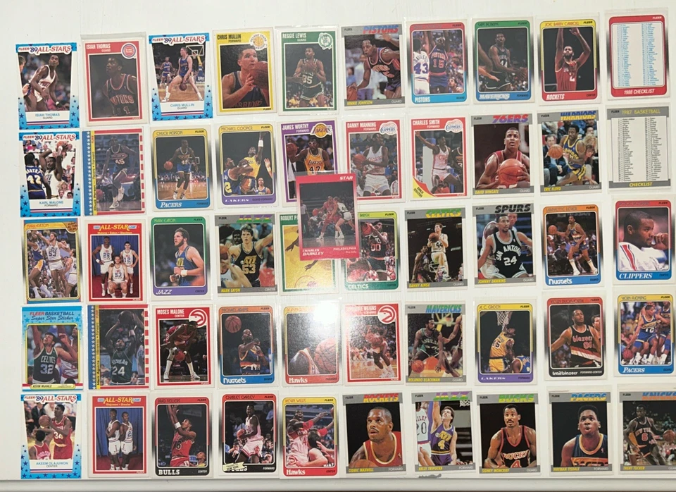 51- 1987-90 Fleer STARS Rookie HOF STICKERS RC Lot No Dups NBA w 90 STAR BARKLEY - Image 2 of 4