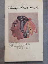 1965-66 Blackhawks Program Autographed by Mikita / Esposito / Pilote? + More!