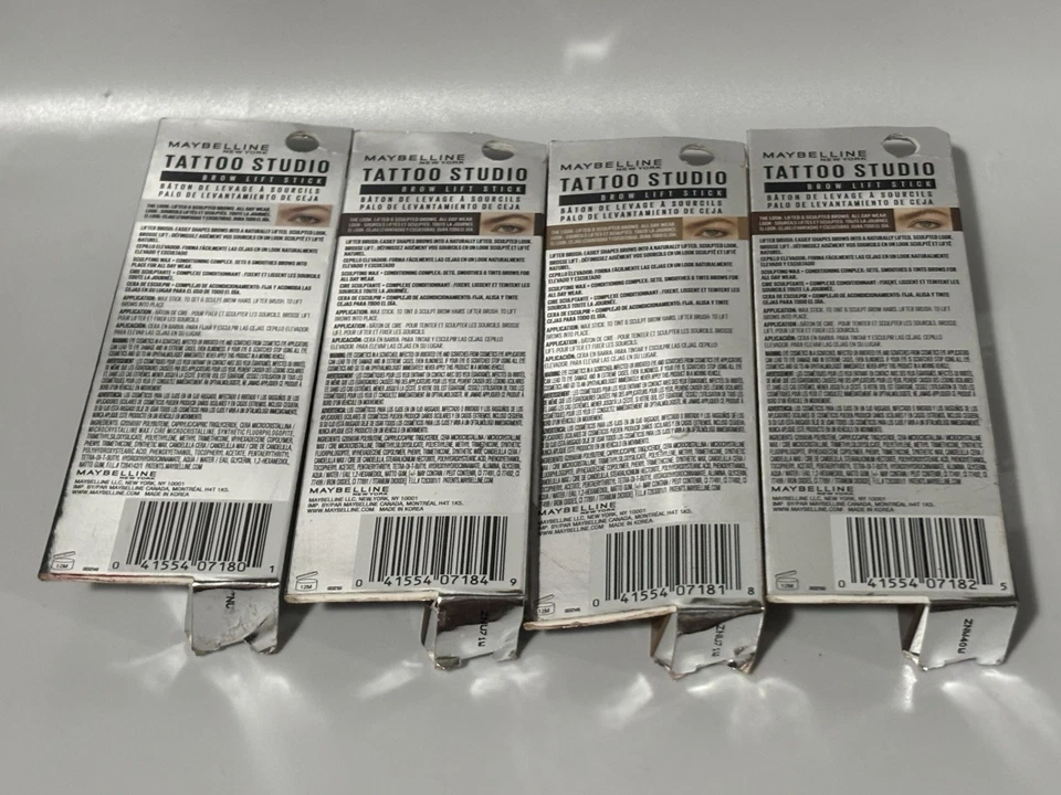 4x Maybelline Tattoo Studio Brow Lift Stick Blonde 250 Clear 264 Brown 255 & 260 - Image 4 of 4