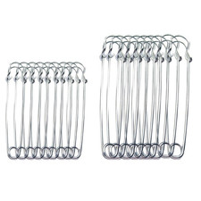 20 Pack Large Heavy Duty Safety Pins 4" 3" Steel Nickel Metal Sewing Blanket NEW