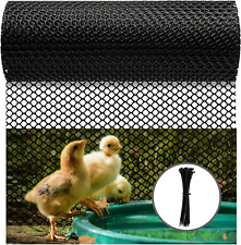 Plastic Chicken Wire, Durable Plastic Wire Mesh Fence 16.9 in X 33 FT Roll Black 0.99 per foot
