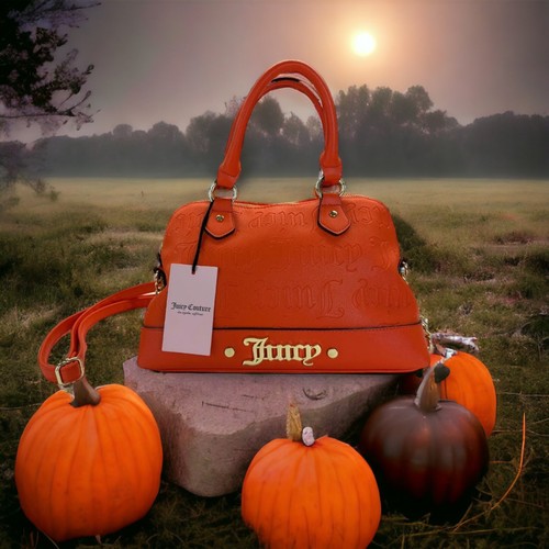Juicy Couture geprägte coole Kragen Kuppel Umhängetasche orange Handtasche mit Schulterriemen - Bild 8 von 19