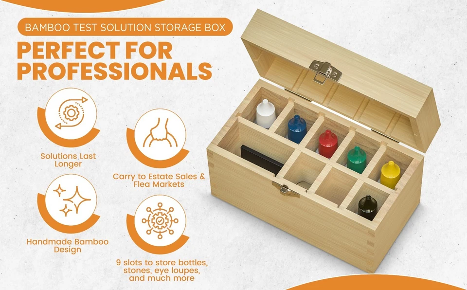 10k 14k 18k 24K Gold Silver Acid Jewelry Test Kit Testing Tester Storage Box - Image 3 of 4