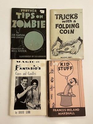 Lot Of 4 Vintage Magic Trick Booklets 1960s 70s Fantasio Joe Karson Marshall