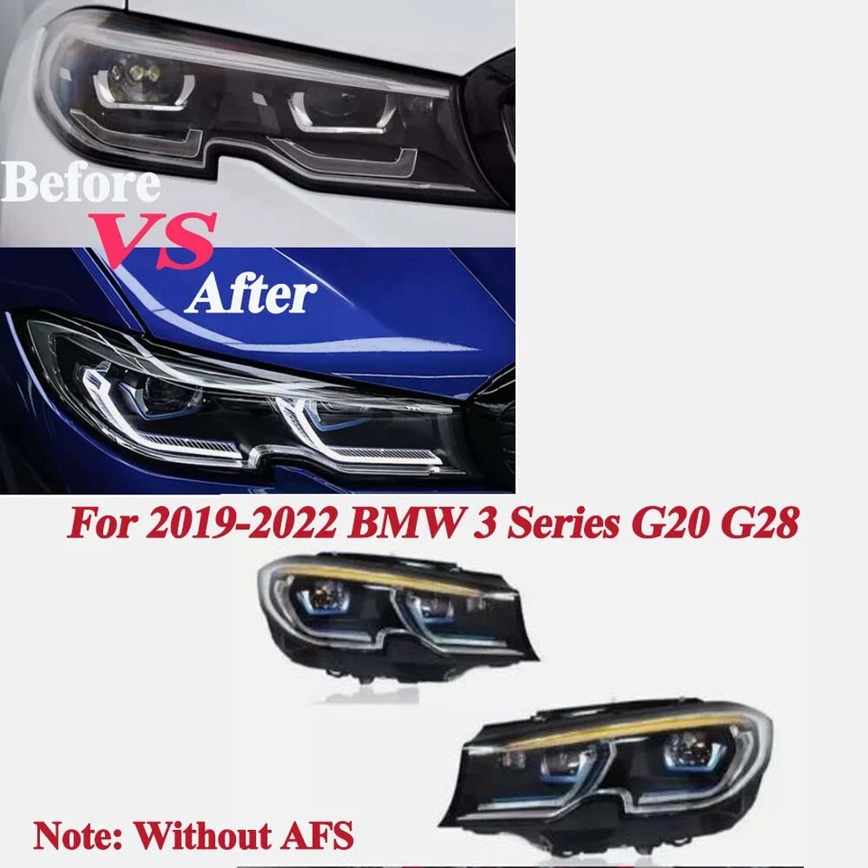 Headlamp Upgrade Adaptive Laser&LED Headlight For 2019-2022 BMW 3 Series G20 G28 - Image 2 of 4