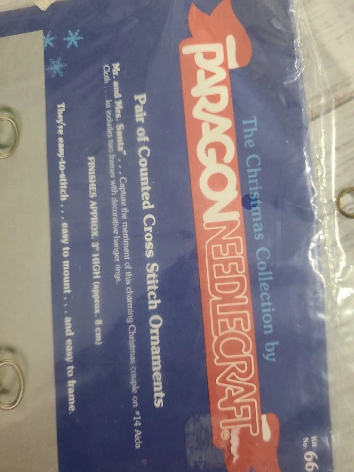 DE COLECCIÓN PARAGON BORDADO NAVIDAD PUNTO DE CRUZ ADORNOS SANTA SR & MRS CLAUS Foto 4 de 4