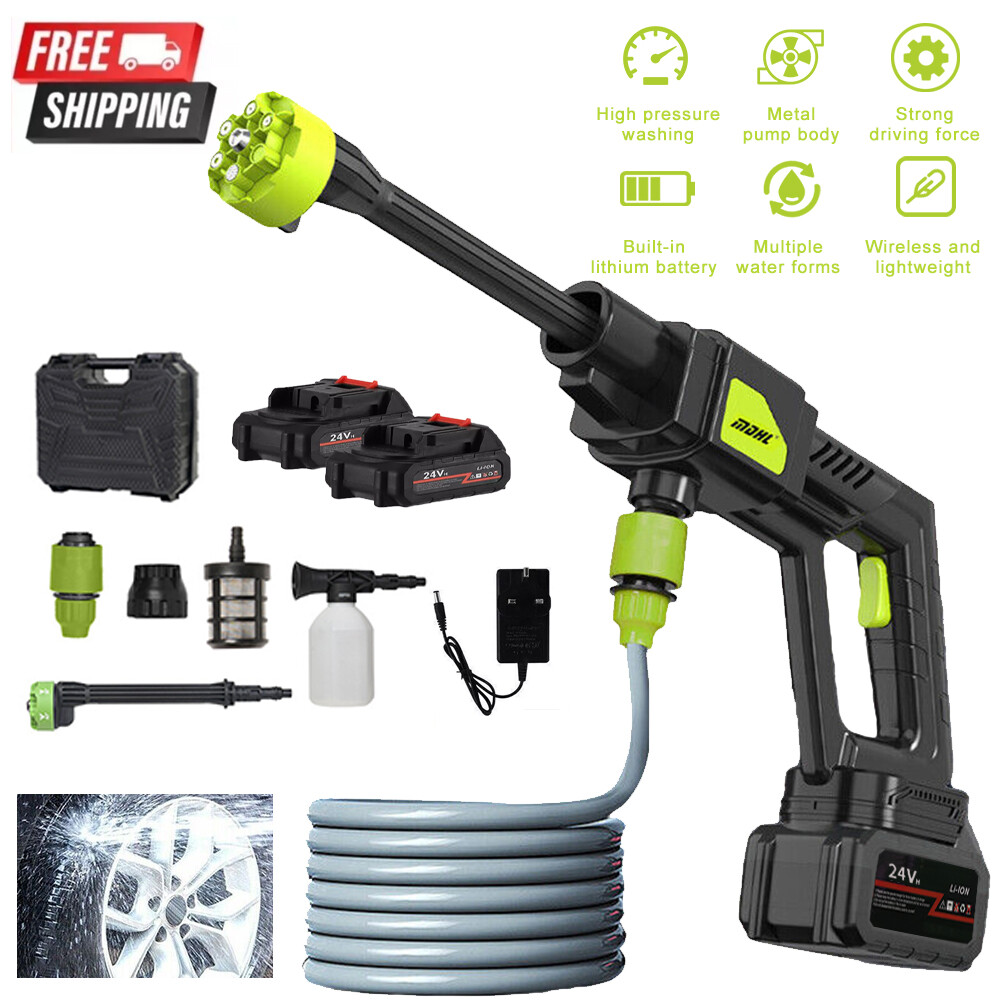 Portable Cordless Electric High Pressure Car Washer Spray Gun for Auto Cleaning