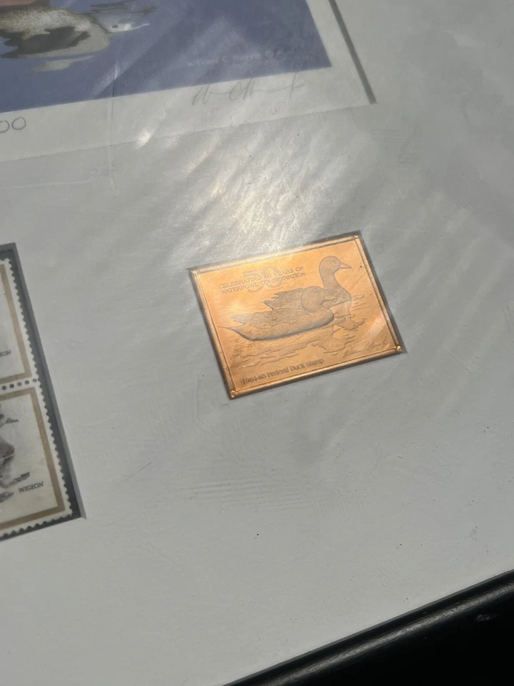 1980s US Department Duck Stamp Print 50th Anniversary Signed Numbered Wall Art - Image 2 of 4