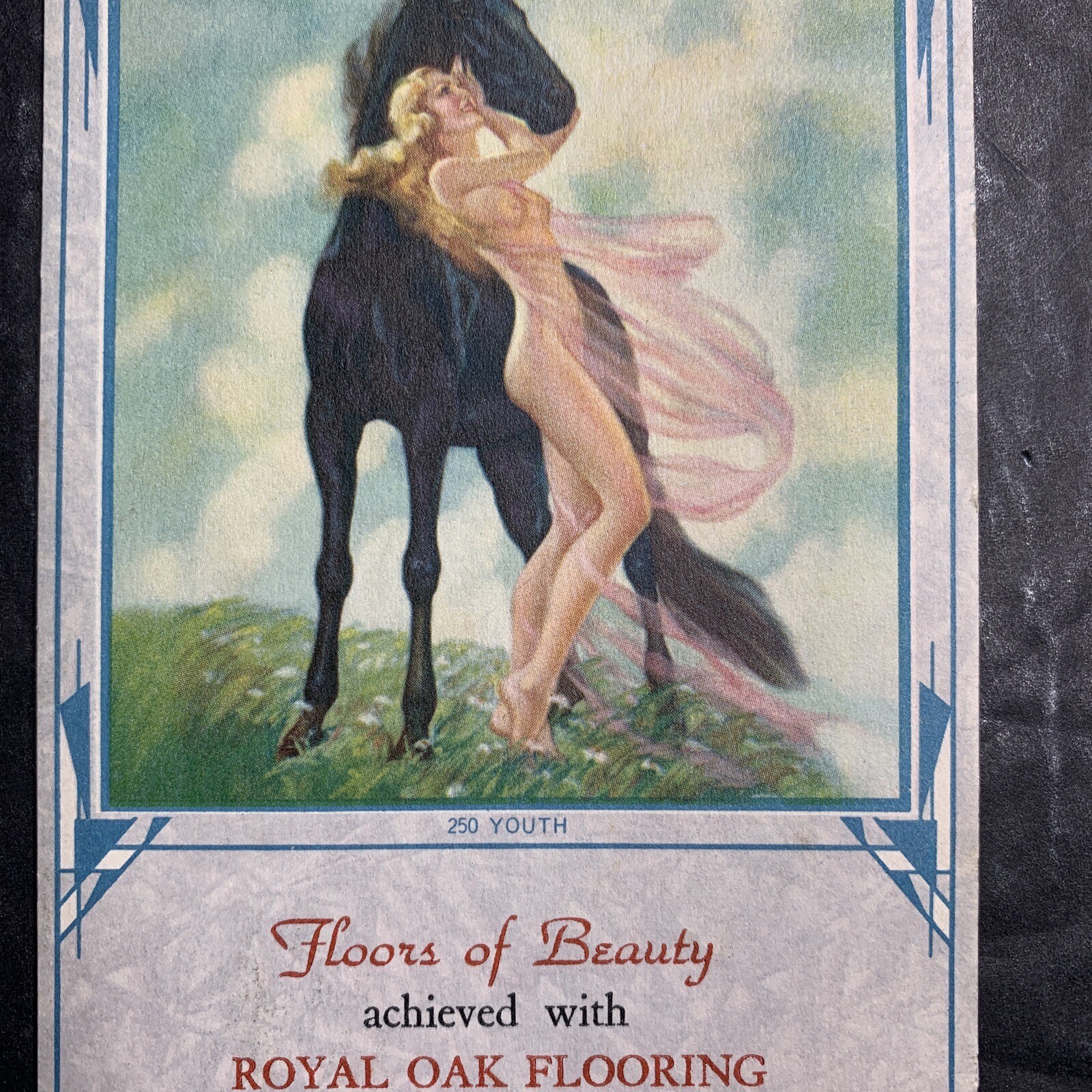 Pin Up Horse & Girl Advertising Ink Blotter Mini Sign Portla