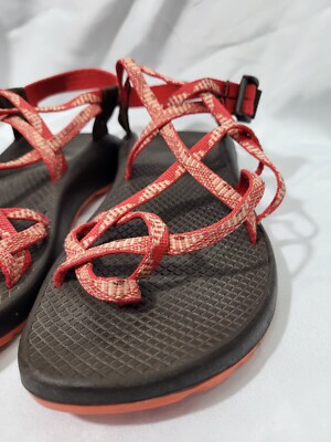 Chaco ZX2 Strappy Orange Sandals Flats Casual Hiking Women US Size